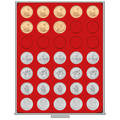 Box monnaies avec alvéoles ronds pour monnaies et séries de monnaies
